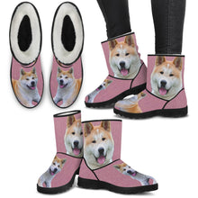 Load image into Gallery viewer, Cute Akita Print Faux Fur Boots For Women-Free Shipping