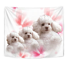 Load image into Gallery viewer, Cute Poodle On Soft Pink Print Tapestry-Free Shipping