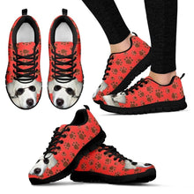 Load image into Gallery viewer, Customized Dog Print (White/Black) Running Shoes For Women Designed By Alice Peek