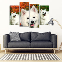 Load image into Gallery viewer, Cute American Eskimo Print- Piece Framed Canvas- Free Shipping