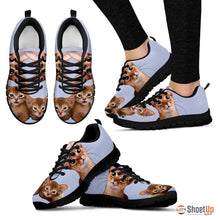 Load image into Gallery viewer, Abyssinian Cat Print (White/Black) Running Shoes For Women-Free Shipping
