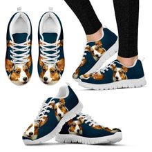 Load image into Gallery viewer, Corgi Print Customized-White Running Shoes For Women-Designed By Christina Jensen