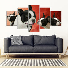 Load image into Gallery viewer, Boston Terrier Print-5 Piece Framed Canvas- Free Shipping