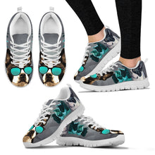 Load image into Gallery viewer, Boston Terrier With Glasses Print Sneakers For Women- Free Shippping-For 24 Hours Only
