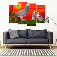 Load image into Gallery viewer, Cute African grey parrot With family Print-5 Piece Framed Canvas- Free Shipping