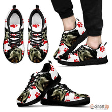 Load image into Gallery viewer, Customized Red Paws Dog Print (Black/White) Running Shoes For Men-Free Shipping Limited Edition