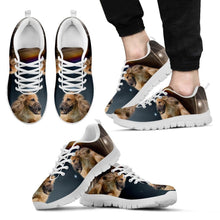 Load image into Gallery viewer, Customized Dog Print (White/Black) Running Shoes For Men Designed By Karin Jansz-Express Shipping
