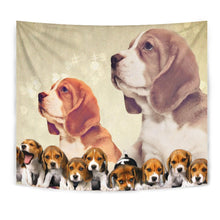 Load image into Gallery viewer, Cute Beagle Dog On Golden Print Tapestry-Free Shipping