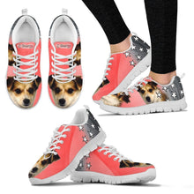 Load image into Gallery viewer, Customized Dog On Pink Print Running Shoes For Women- Design By Sandy Hunter-Express Shipping