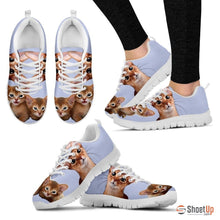 Load image into Gallery viewer, Abyssinian Cat Print (White/Black) Running Shoes For Women-Free Shipping
