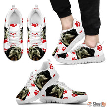 Load image into Gallery viewer, Customized Red Paws Dog Print (Black/White) Running Shoes For Men-Free Shipping Limited Edition