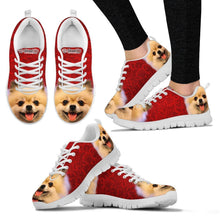 Load image into Gallery viewer, Cute Pomeranian On Red Print Running Shoes For Women- Free Shipping