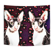 Load image into Gallery viewer, Cornish Rex Cat Love Print Tapestry-Free Shipping