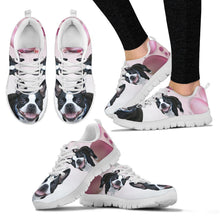 Load image into Gallery viewer, Boston Terrier Pink White Print Running Shoes For Women-Free Shipping