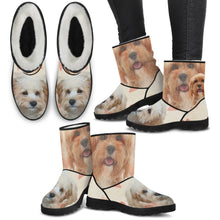 Load image into Gallery viewer, Cavapoo Print Faux Fur Boots For Women-Free Shipping