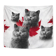 Load image into Gallery viewer, British Shorthair Cat On White Print Tapestry-Free Shipping