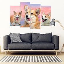 Load image into Gallery viewer, Cute Pembroke Welsh Corgi Print- Piece Framed Canvas- Free Shipping