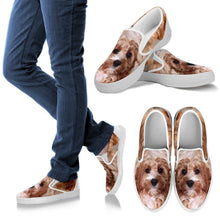 Load image into Gallery viewer, Cavapoo Print Slip Ons For Women- Express Shipping