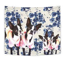 Load image into Gallery viewer, Boston Terrier On Floral Print Tapestry-Free Shipping