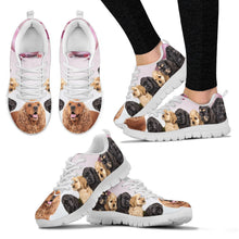 Load image into Gallery viewer, Cocker Spaniel Pink White Print Running Shoes For Women-Free Shipping