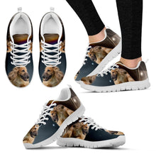 Load image into Gallery viewer, Customized Dog Print (White/Black) Running Shoes For Women Designed By Karin Jansz-Express Shipping