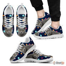 Load image into Gallery viewer, Chartreux Cat Print (White/Black) Running Shoes For Men-Free Shipping