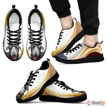 Load image into Gallery viewer, Customized Amazing Dog Print (White/Black) Running Shoes For Men-Free Shipping Limited Edition-Designed By Raffaella Belletti(2032)