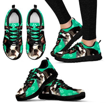 Load image into Gallery viewer, Boston Terrier Paws Print (Black/White) Running Shoes For Women-Free Shipping