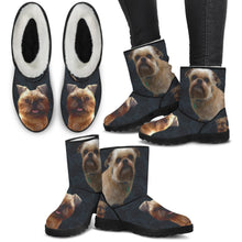 Load image into Gallery viewer, Brussels Griffon (Griffon Bruxellois) Print Faux Fur Boots For Women-Free Shipping