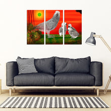Load image into Gallery viewer, Cute African grey parrot With family Print-5 Piece Framed Canvas- Free Shipping