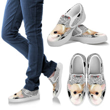 Load image into Gallery viewer, Chihuahua Dog Silver Print Slip Ons For Women-Free Shipping