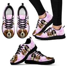 Load image into Gallery viewer, Cavalier King Charles Spaniel In Tri Color Print Running Shoe For Women(White/Black)- Free Shipping