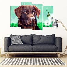 Load image into Gallery viewer, Chocolate Labrador Print 5 Piece Framed Canvas- Free Shipping