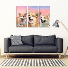 Load image into Gallery viewer, Cute Pembroke Welsh Corgi Print- Piece Framed Canvas- Free Shipping