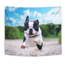Load image into Gallery viewer, Boston Terrier Running Print Tapestry-Free Shipping