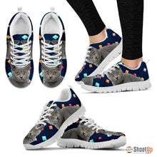 Load image into Gallery viewer, Chartreux Cat Print (White/Black) Running Shoes For Women-Free Shipping