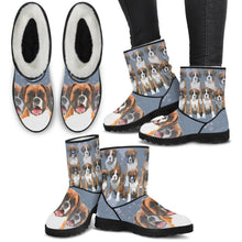 Load image into Gallery viewer, Boxer Dog Print Faux Fur Boots For Women-Free Shipping