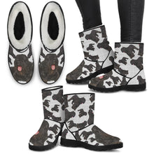 Load image into Gallery viewer, Bouvier des Flandres Print Faux Fur Boots For Women-Free Shipping