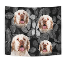 Load image into Gallery viewer, Clumber Spaniel On Black Print Tapestry-Free Shipping