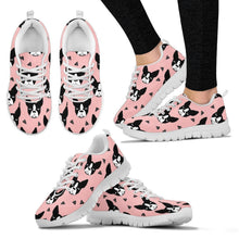 Load image into Gallery viewer, Boston Terrier Pattern Print Sneakers For Women