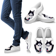 Load image into Gallery viewer, Customized Siberian Husky Print Slip Ons For Women-Free Shipping- (Influencer)