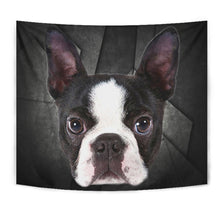 Load image into Gallery viewer, Boston Terrier On Black Print Tapestry-Free Shipping