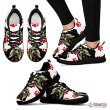 Load image into Gallery viewer, Customized Red Paws Dog Print (Black/White) Running Shoes For Women-Free Shipping