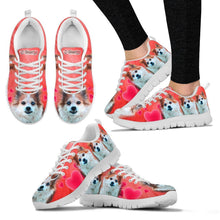 Load image into Gallery viewer, Customized Dog On Red Print Running Shoes For Women-Designed By Sandy Hunter-Express Shipping