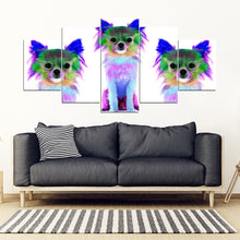 Load image into Gallery viewer, Colorful Chihuahua Dog Print 5 Piece Framed Canvas- Free Shipping