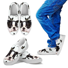 Load image into Gallery viewer, Boston Terrier Print Slip Ons Shoes For Kids- Express Shipping