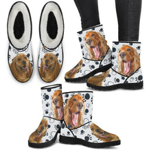 Load image into Gallery viewer, Cocker Spaniel Print Faux Fur Boots For Women-Free Shipping