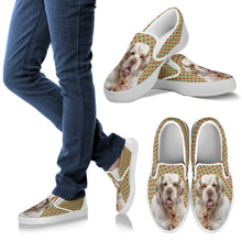 Load image into Gallery viewer, Clumber Spaniel Dog Print Slip Ons For Women-Express Shipping