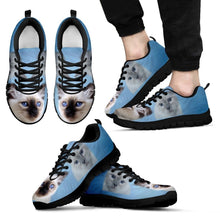 Load image into Gallery viewer, Cute Birman Cat Print Sneakers For Men(White/Black)- Free Shipping