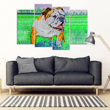 Load image into Gallery viewer, Bulldog Art Print 5 Piece Framed Canvas- Free Shipping